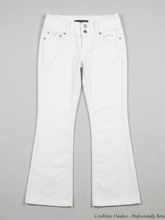 LONDONJEAN Denim - LONDONJEAN White Flared Wide-Leg Jeans with Double Button Waist